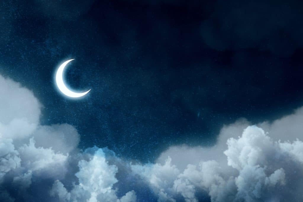 Nachthimmel mit Mond - Schlafenszeit